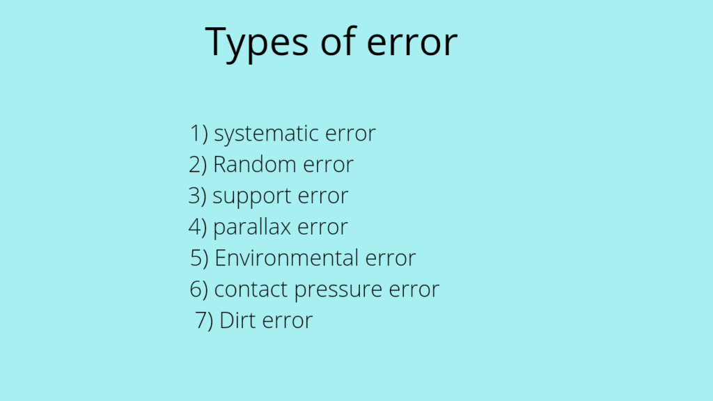 Types of error