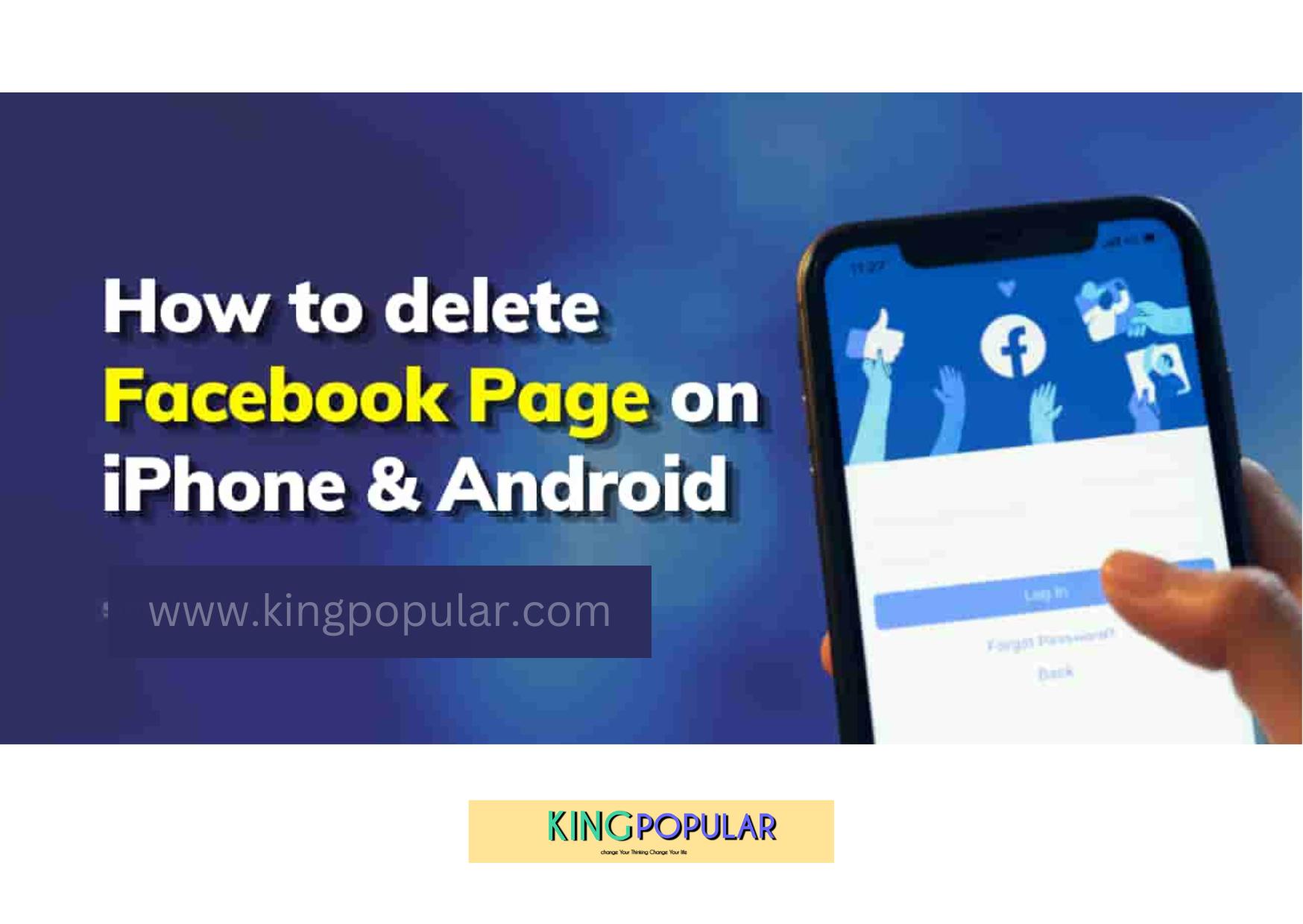How to delete a facebook page on Android & iPhone